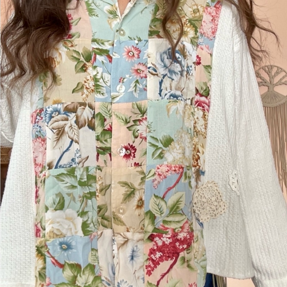 Upcycled Patchwork Shirt - Picture 2 of 4